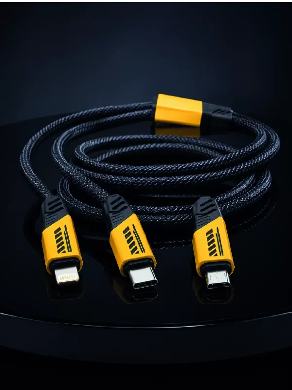 240W 3'ü 1 Arada Hızlı Şarj Kablosu USB Type-C Lightning Micro USB - Tüm Cihazlarınız İçin