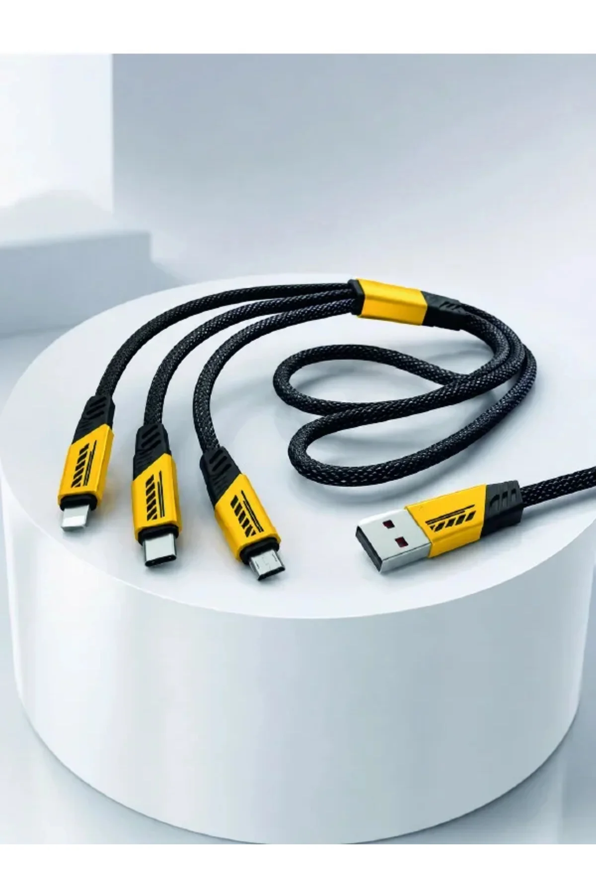 240W Çoklu Şarj Kablosu Type-C Lightning Micro USB Örgü Kablo 240W Çoklu Şarj Kablosu Type-C Lightning Micro USB Örgü Kablo