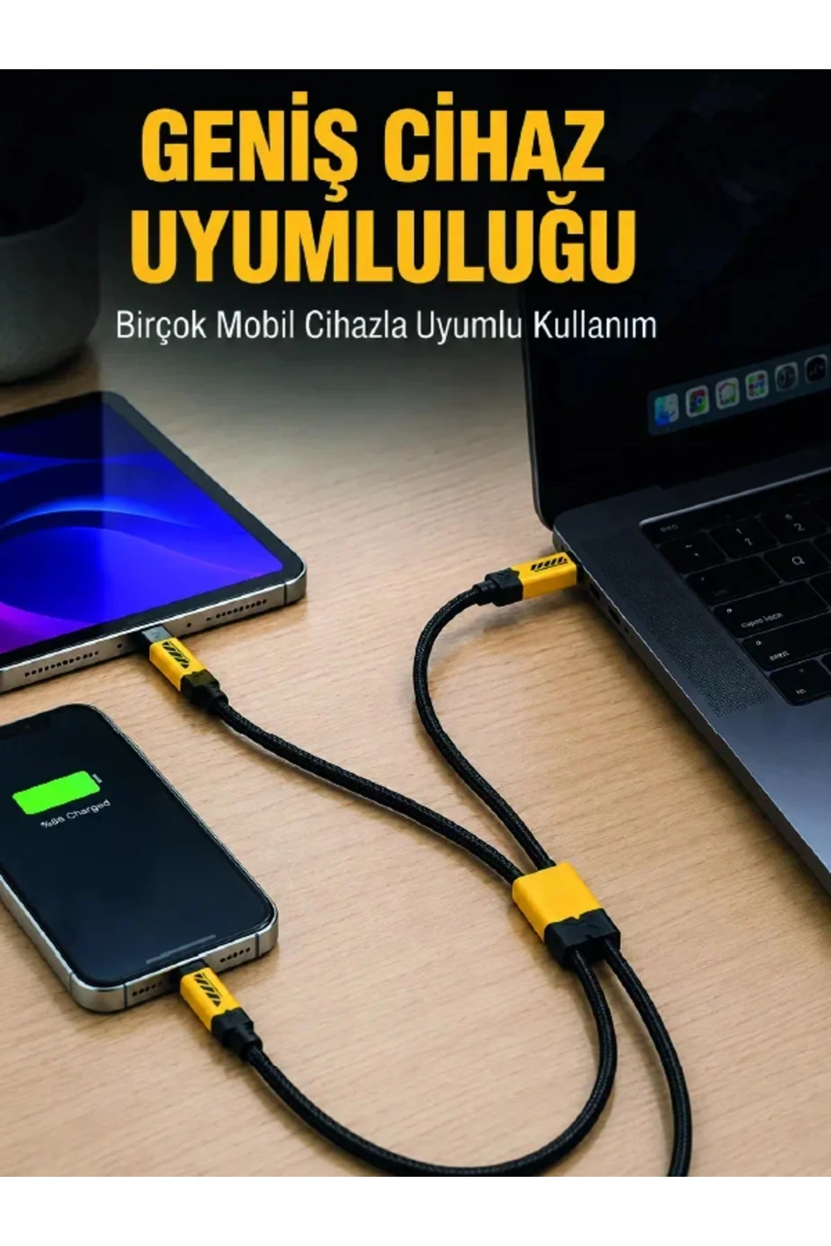 240W Çoklu Şarj Kablosu Type-C Lightning Micro USB Örgü Kablo 240W Çoklu Şarj Kablosu Type-C Lightning Micro USB Örgü Kablo
