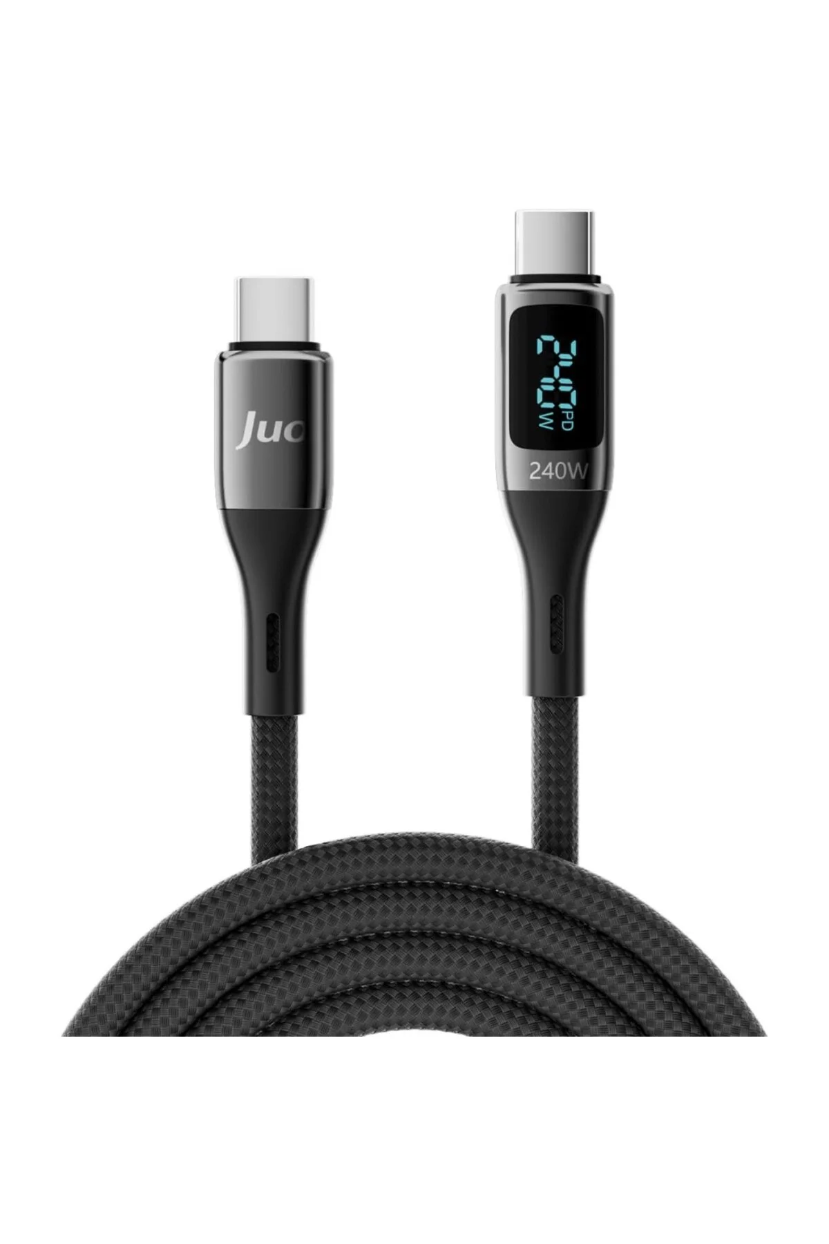 240W Dijital Led Ekranlı E-Mark Çipli PD 3.1 USB Type-C to Type-C Hızlı Şarj ve Data