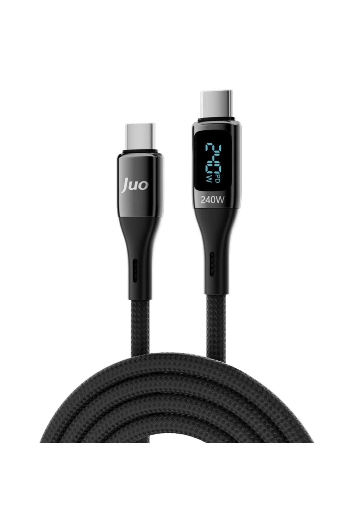240W Dijital Led Ekranlı E-Mark Çipli PD 3.1 USB Type-C to Type-C Hızlı Şarj ve Data