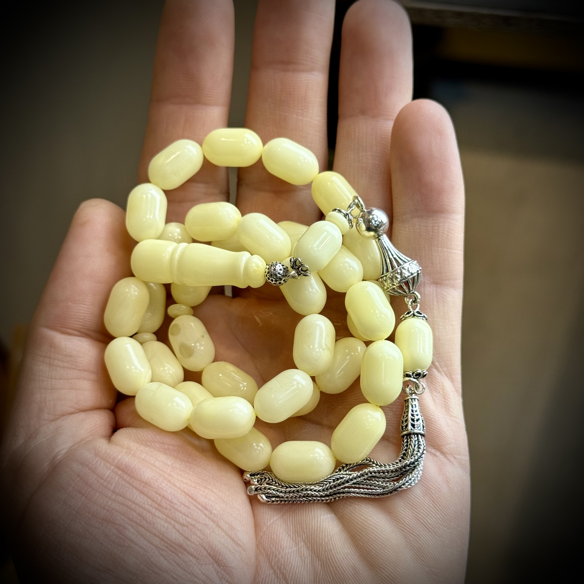 Muri Tesbih 24,2 Gr Rus Kaliningrad Damla 6,5 Gr 925 Ayar Gümüş Püskül Kapsül Muri Tesbih 24,2 Gr Rus Kaliningrad Damla 6,5 Gr 925 Ayar Gümüş Püskül Kapsül