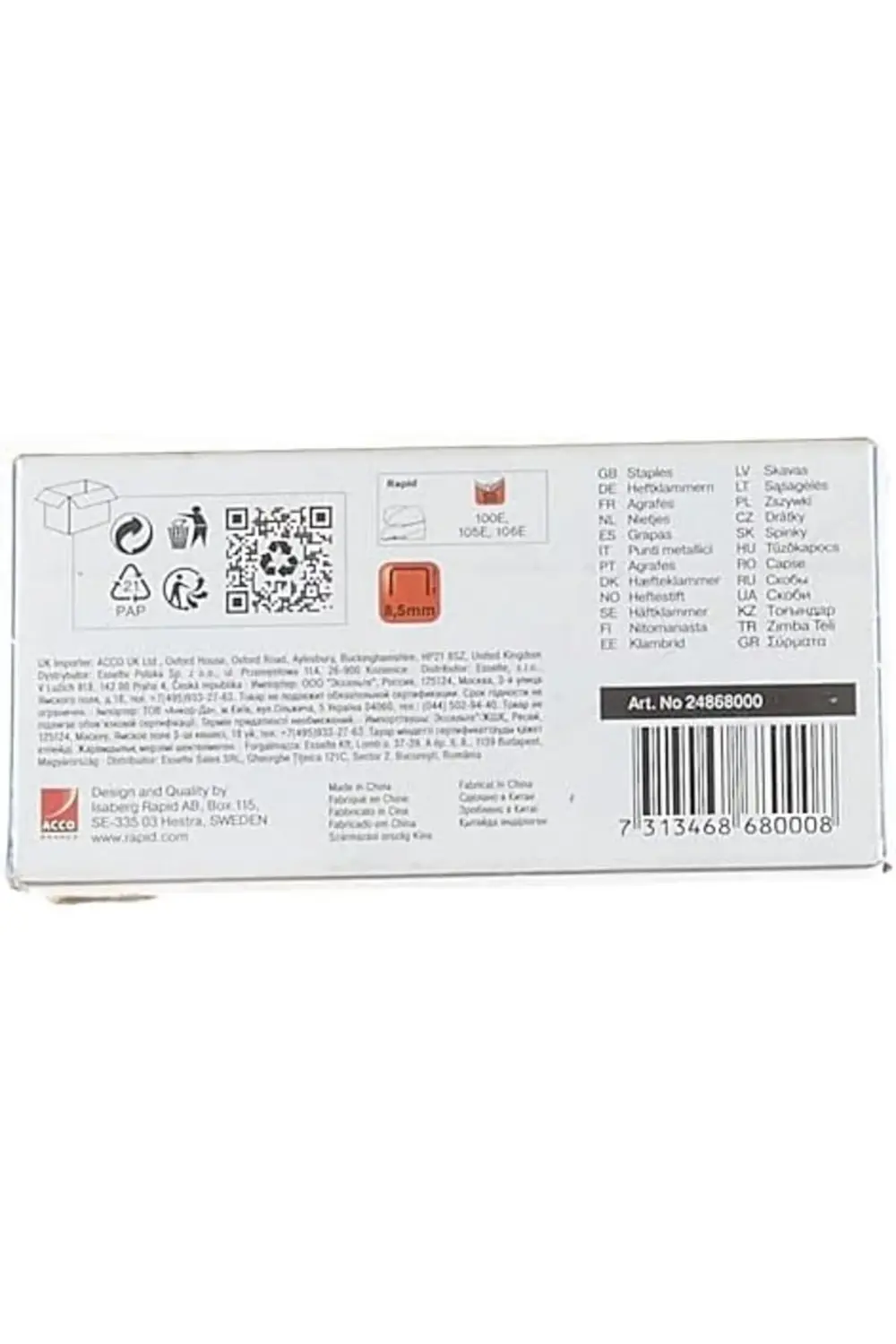 24868000 zımba teli 66/8 mm + Super Strong, galvanizli, 5000 Adet