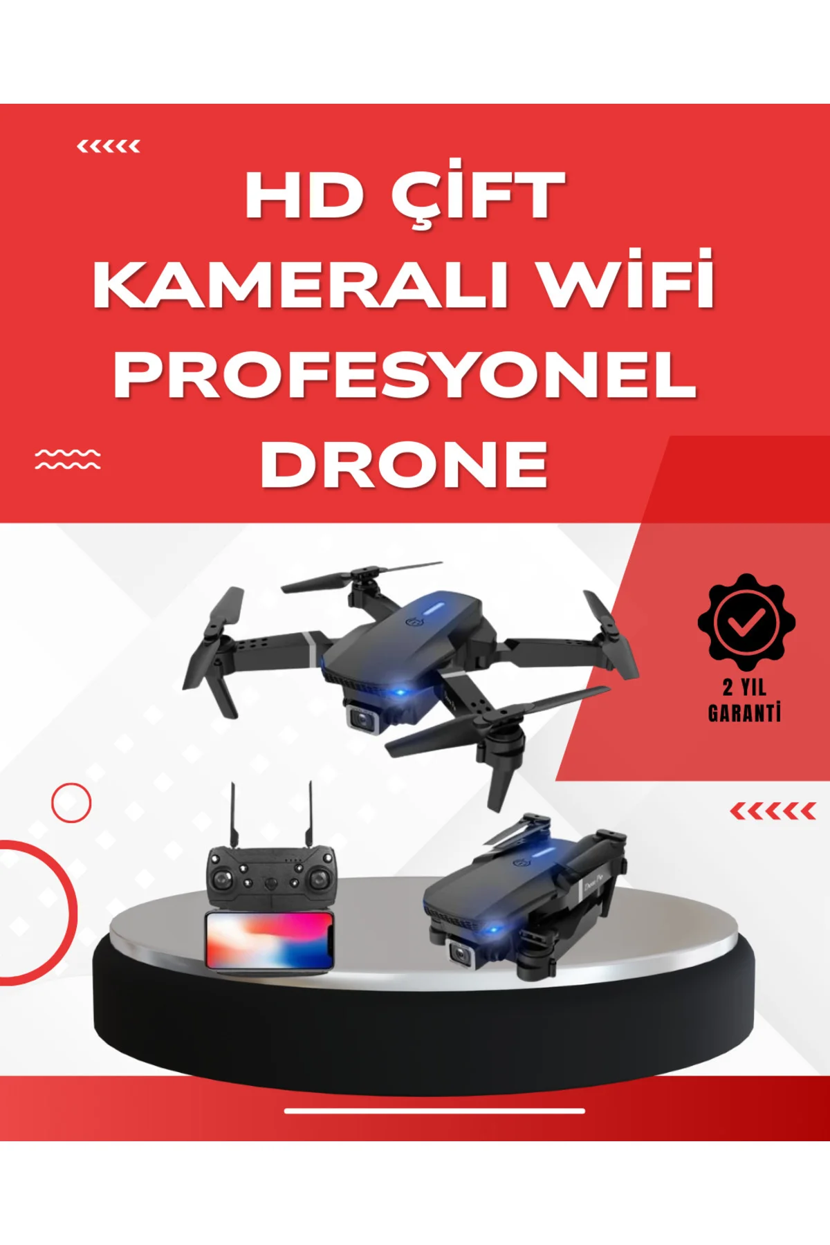 2.4G 4CH Katlanabilir Drone 100 Metre Uçuş Mesafeli