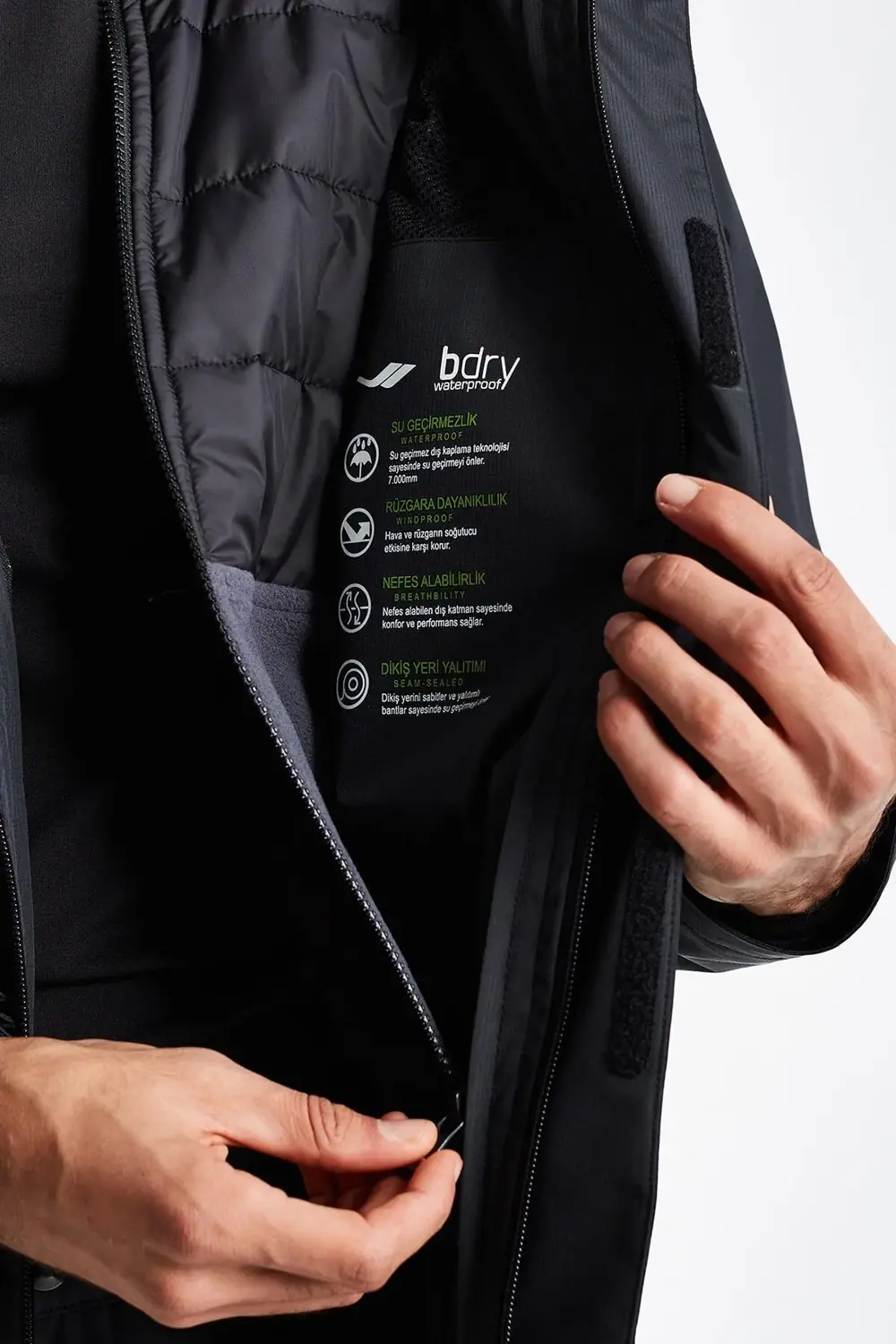 24k-1054 Su Geçirmez Erkek 3ın1 Kaban