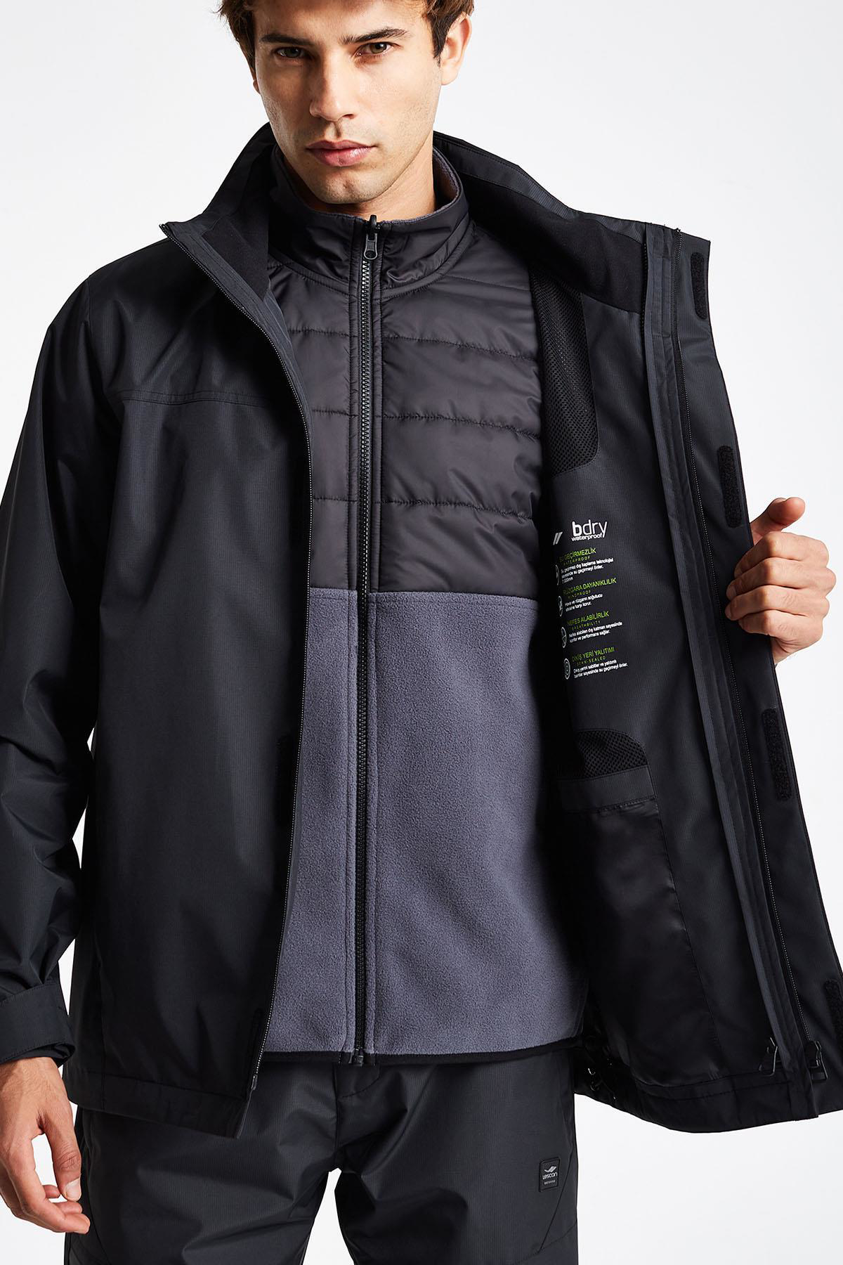 Lescon 24K-1054 Su Geçirmez Erkek 3In1 Kaban