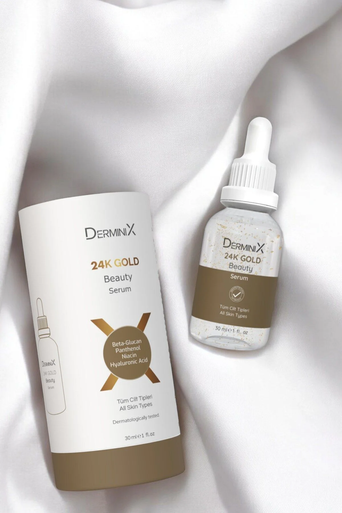 24k Gold Beauty Altın Parçacıklı Hyaluronik Asit Içeren Cilt Bakım Serumu