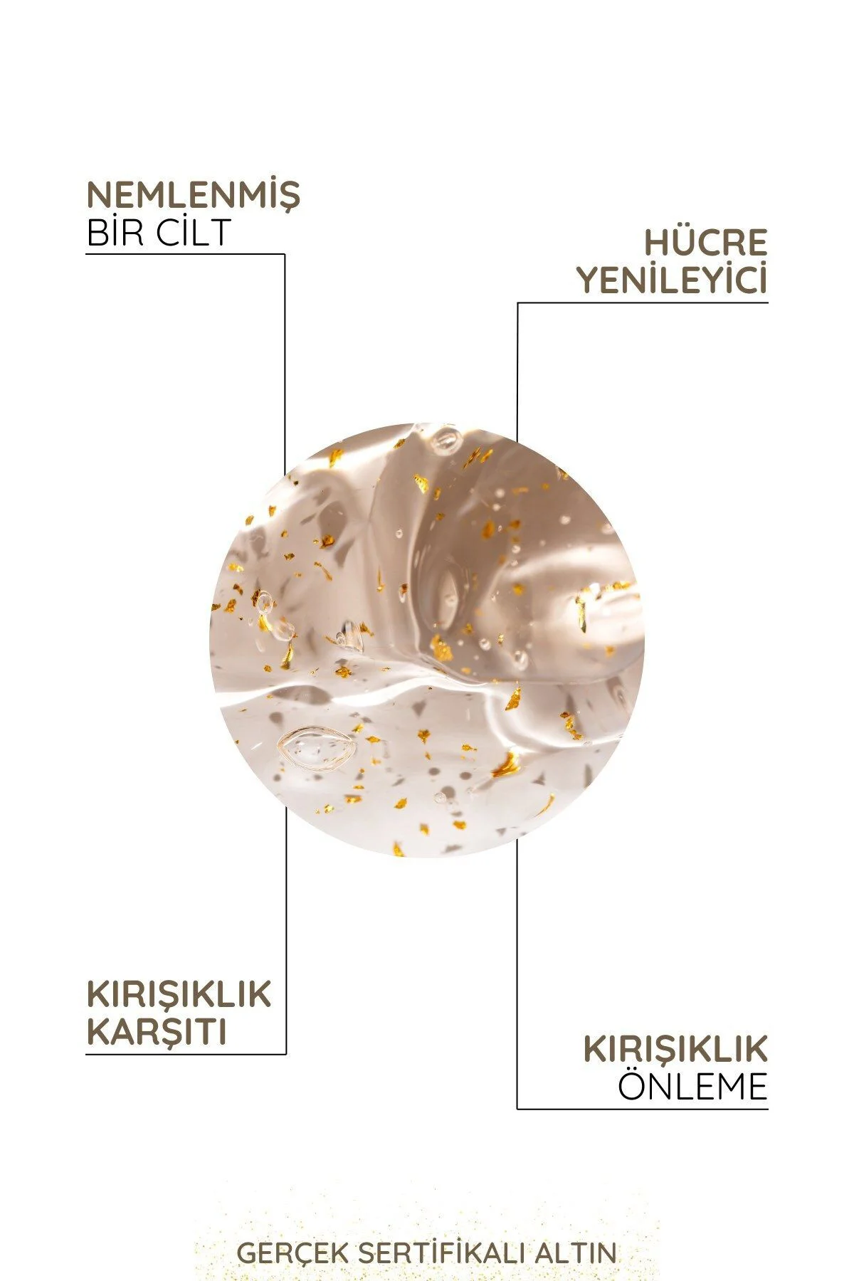 24k Gold Beauty Altın Parçacıklı Hyaluronik Asit Içeren Cilt Bakım Serumu