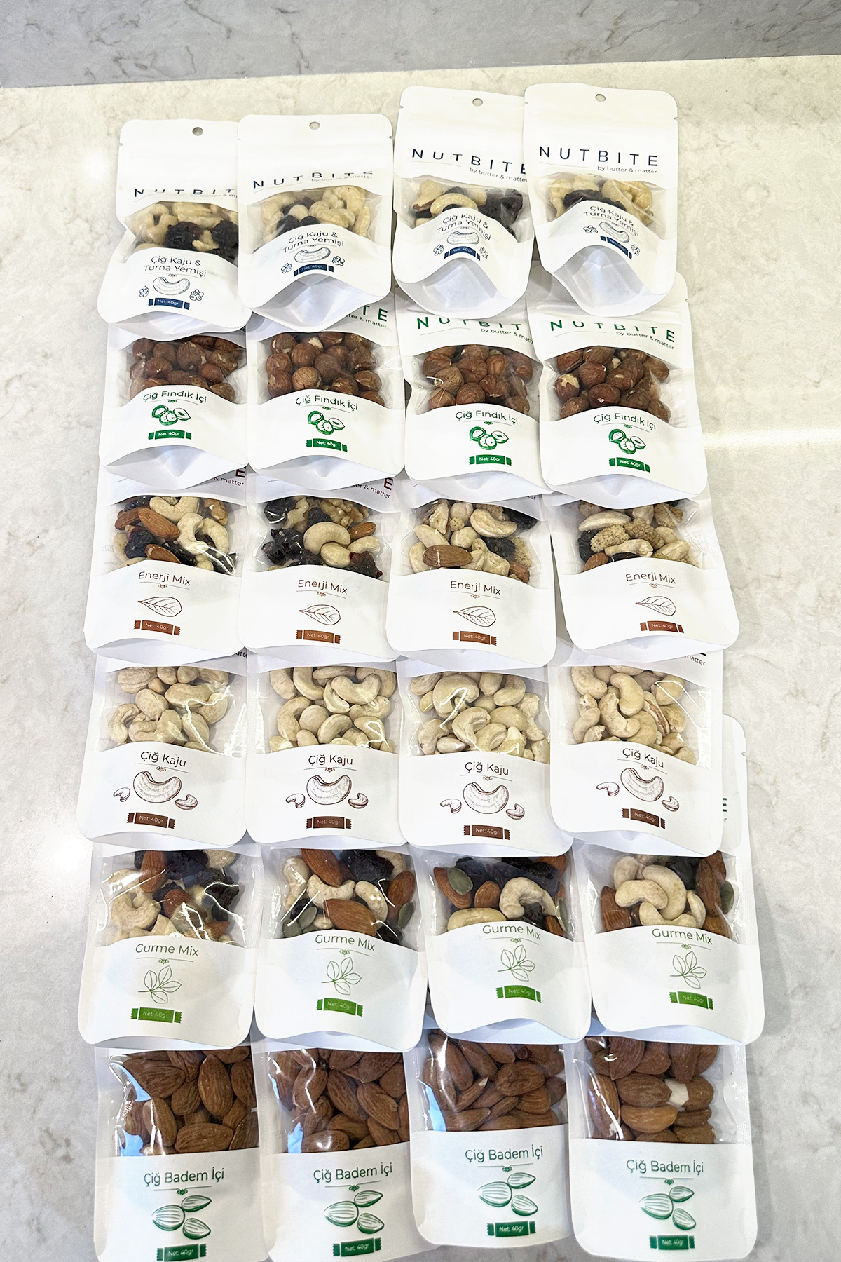 24'li Cep Boy Çiğ Karışık Paket - 24 x 40gr Cep Boy - Doğal Sağlı