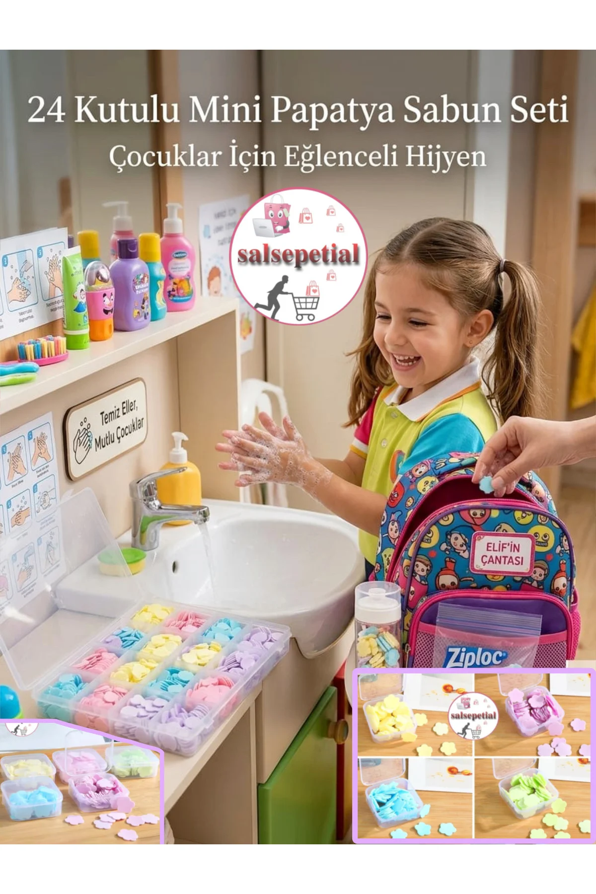 24’lü Kutulu 2400 Adet Çiçek Kokulu Mini El Sabunu Eriyen Mini Ka