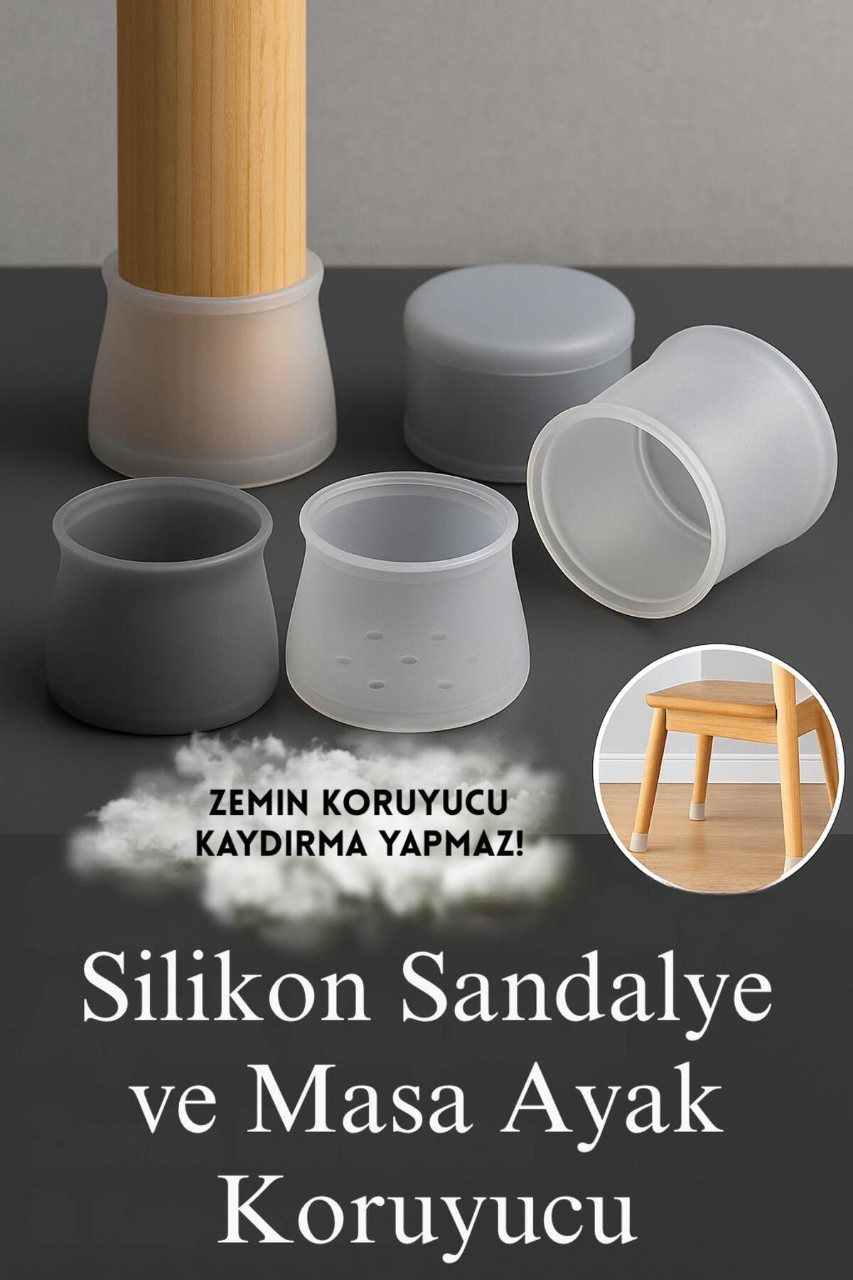 24’lü Silikon Sandalye ve Masa Ayak Koruyucu Seti - Kaymaz Zemin 