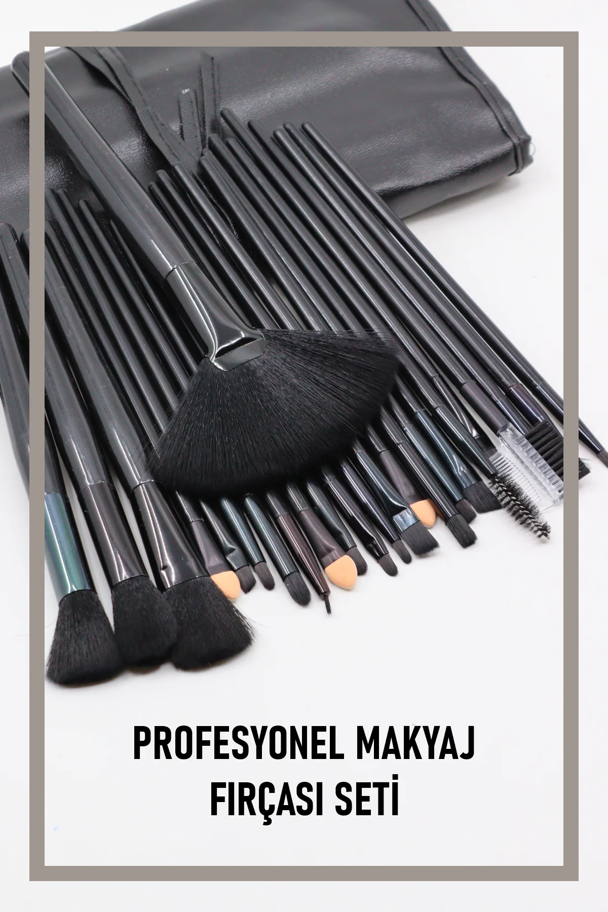 24'lü Siyah Profesyonel Makyaj Fırça Seti