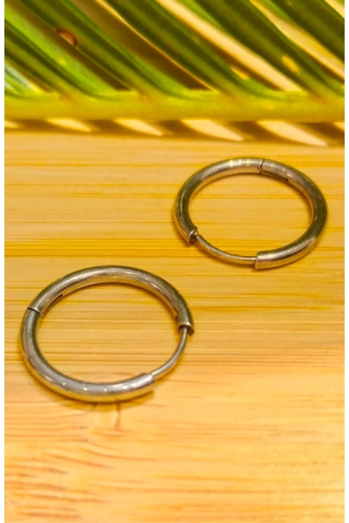 24mm Gümüş Renk Halka Unisex Çelik Küpe
