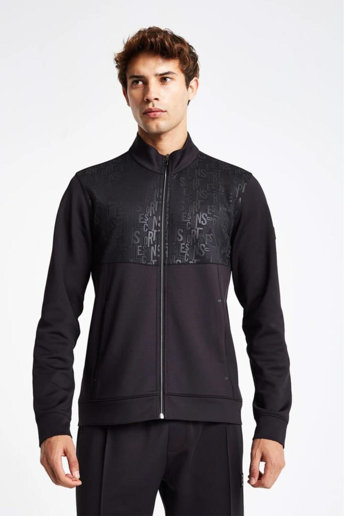 Lescon 24Ntel001135633 Siyah Erkek Fermuarlı Sweatshirt