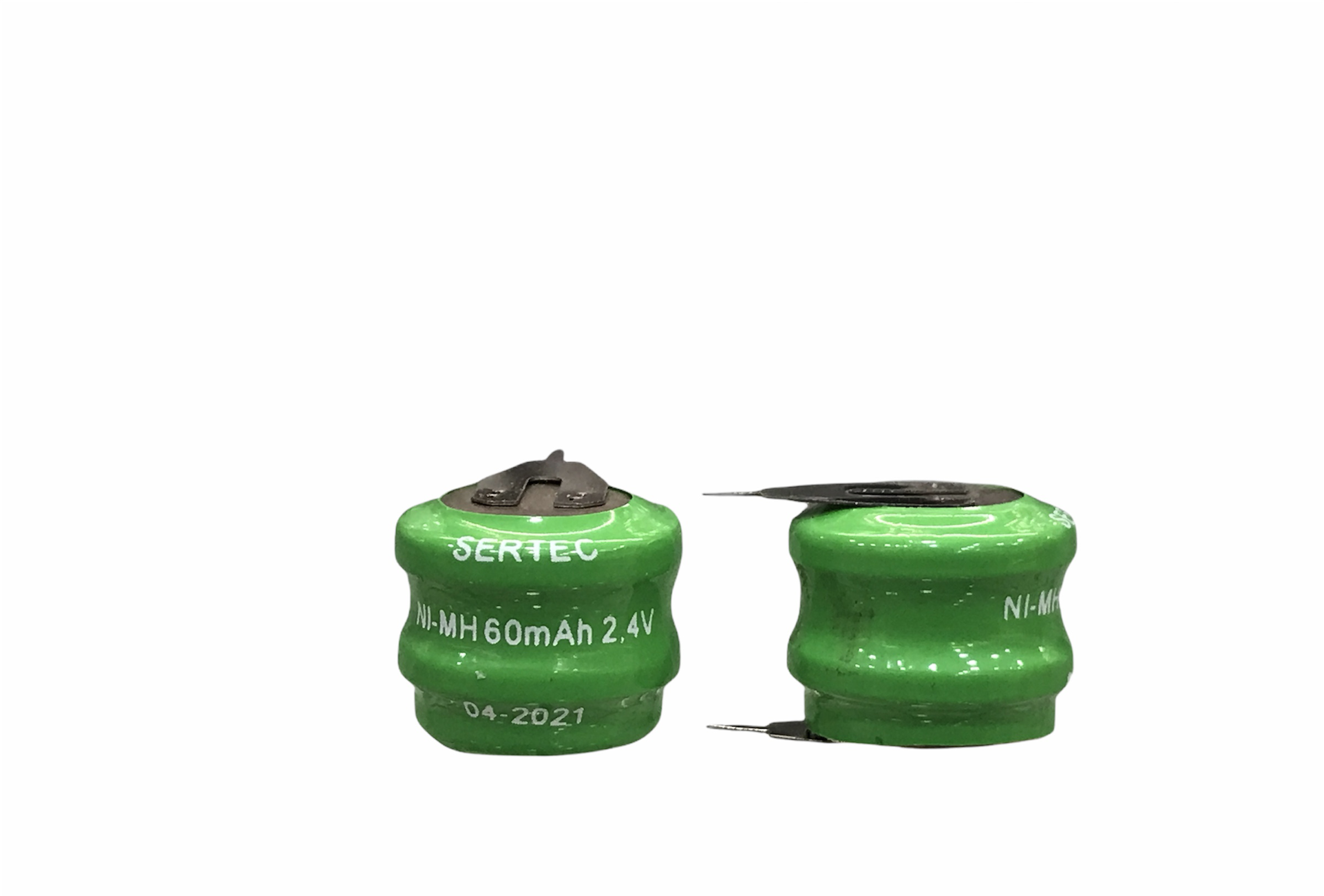 2.4V 2S1P 60 Mah 2 Pin  NI-MH Buton Pil
