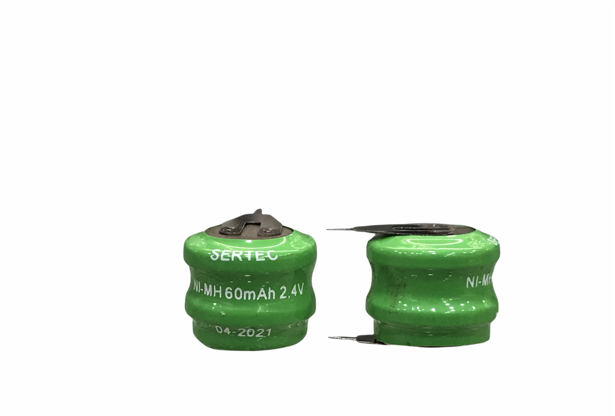 2.4V 2S1P 60 Mah 2 Pin  NI-MH Buton Pil