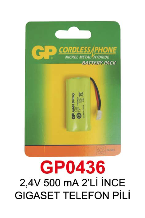 Gp 2,4V 500 Ma 2’Li İnce Gigaset Telefon Pili