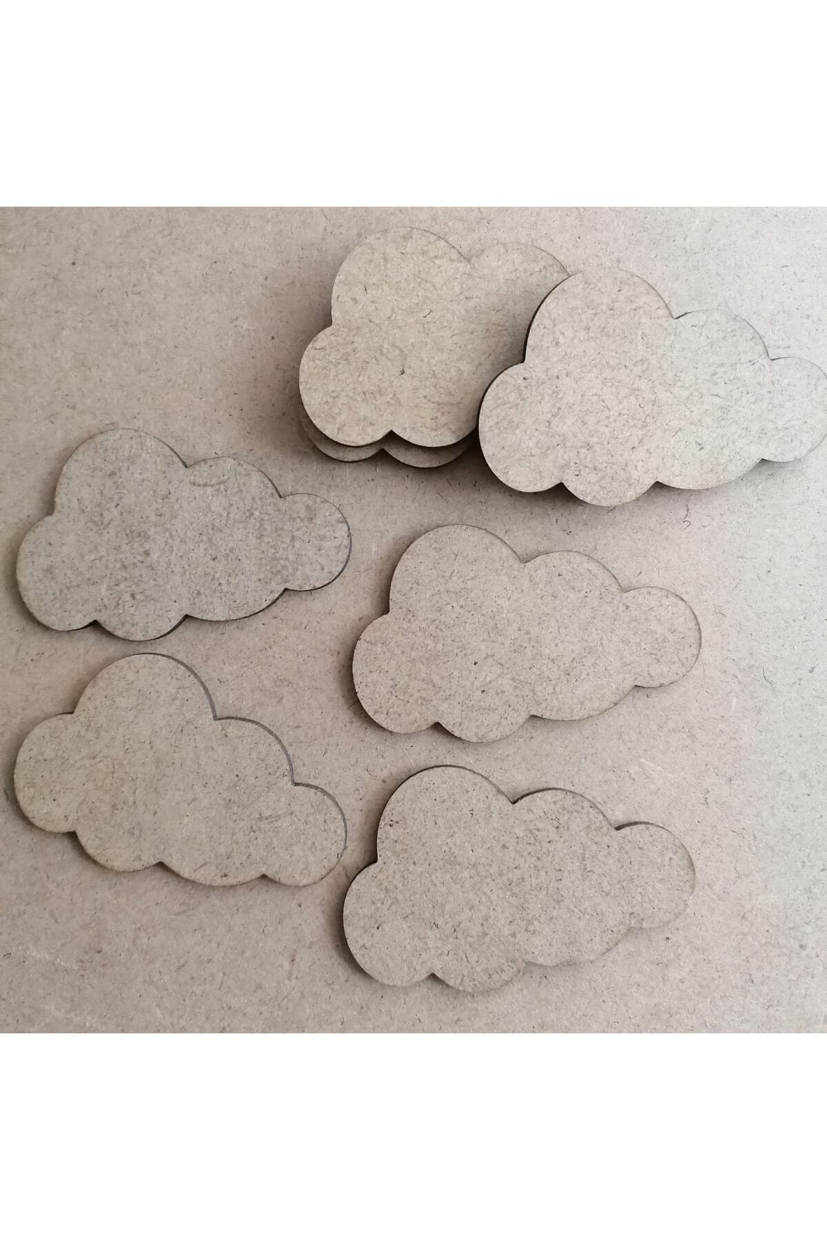 Leylaser 25 Adet Ahşap 3 Mm Ham Lazer Kesim Mdf Yazısız Bulut Magnet Makro
