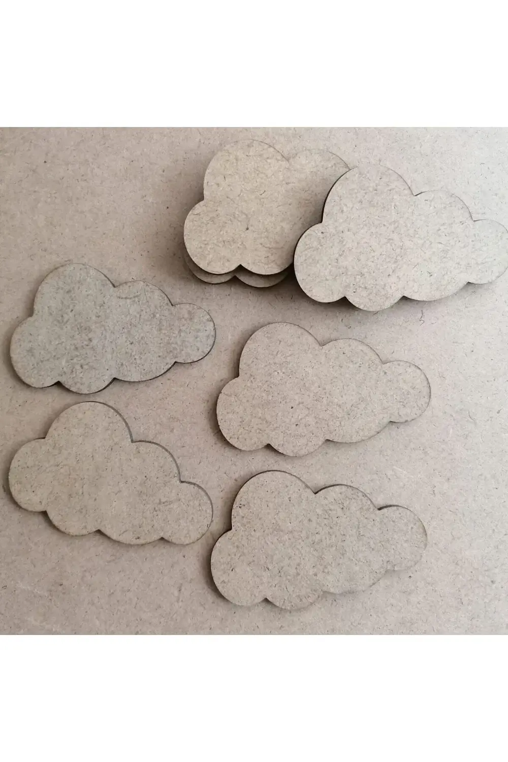 Leylaser 25 Adet Ahşap 3 Mm Ham Lazer Kesim Mdf Yazısız Bulut Magnet Makro