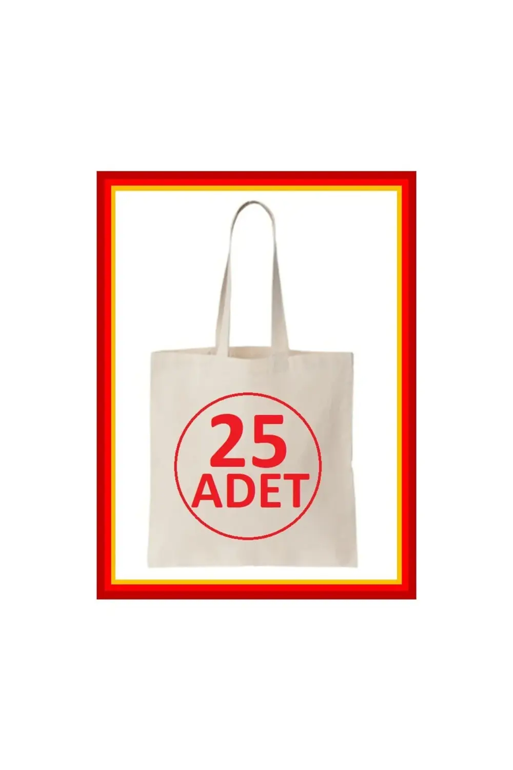 25 Adet Baskısız Ham Bez Çanta 35X40 Kulplu Boyama Omuz Plaj Ekme