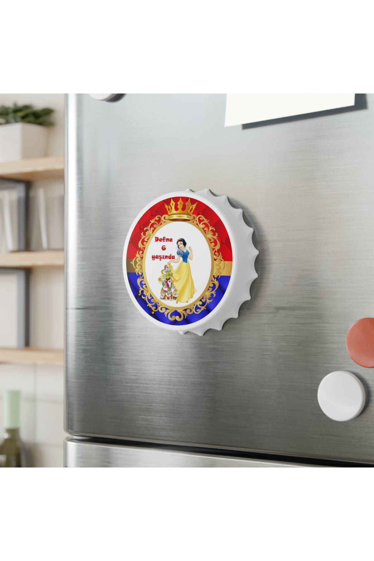 Leylaser 25 Adet Kapak Açacak Pamuk Prenses Magnet Buzdolabı Süsü, Doğum G