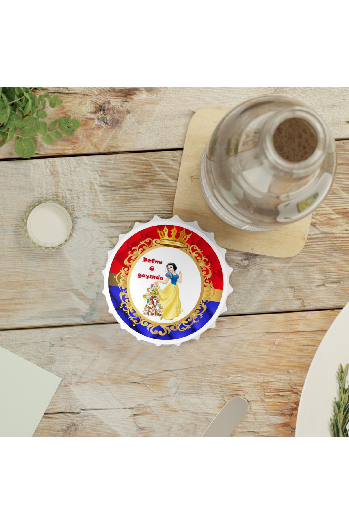 Leylaser 25 Adet Kapak Açacak Pamuk Prenses Magnet Buzdolabı Süsü, Doğum G