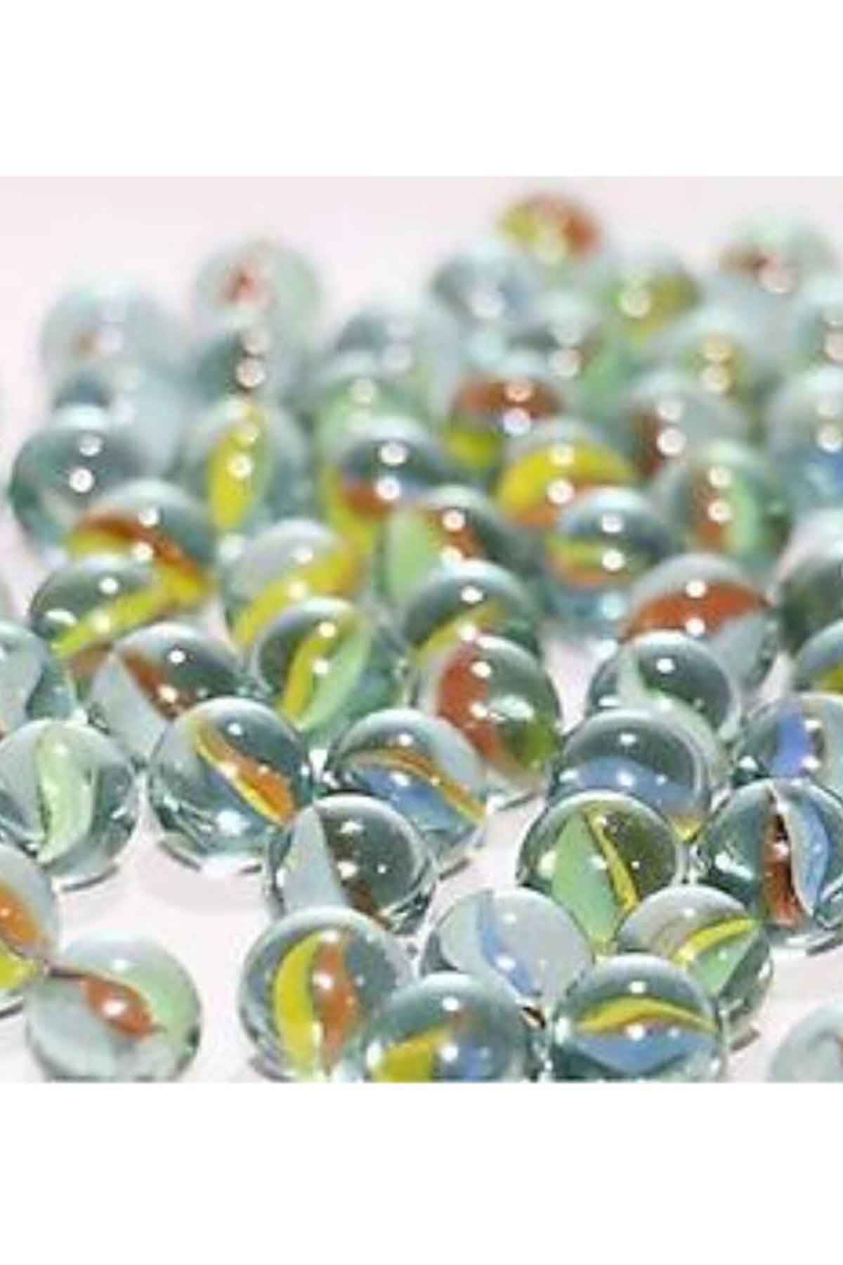 Just Cheap Store 25 Adet Karışık Renk Cam Misket Bilye Oyuncak Cam Bilya Gülle