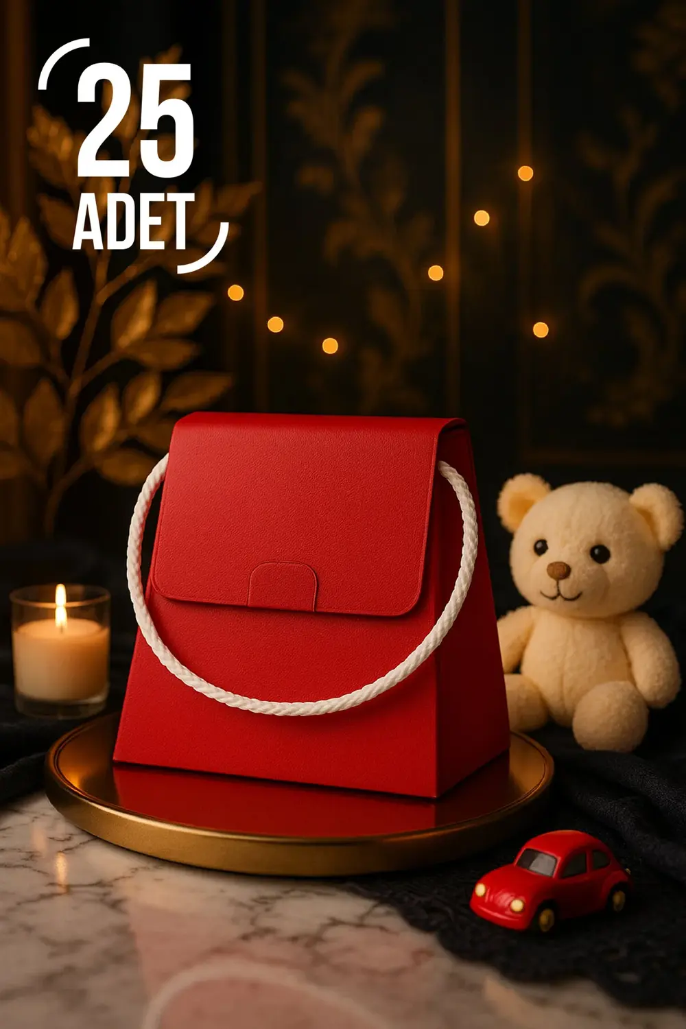 25 Adet Konsept Özel Tasarım Hediye Kutusu Çanta Boş Karton Hediy