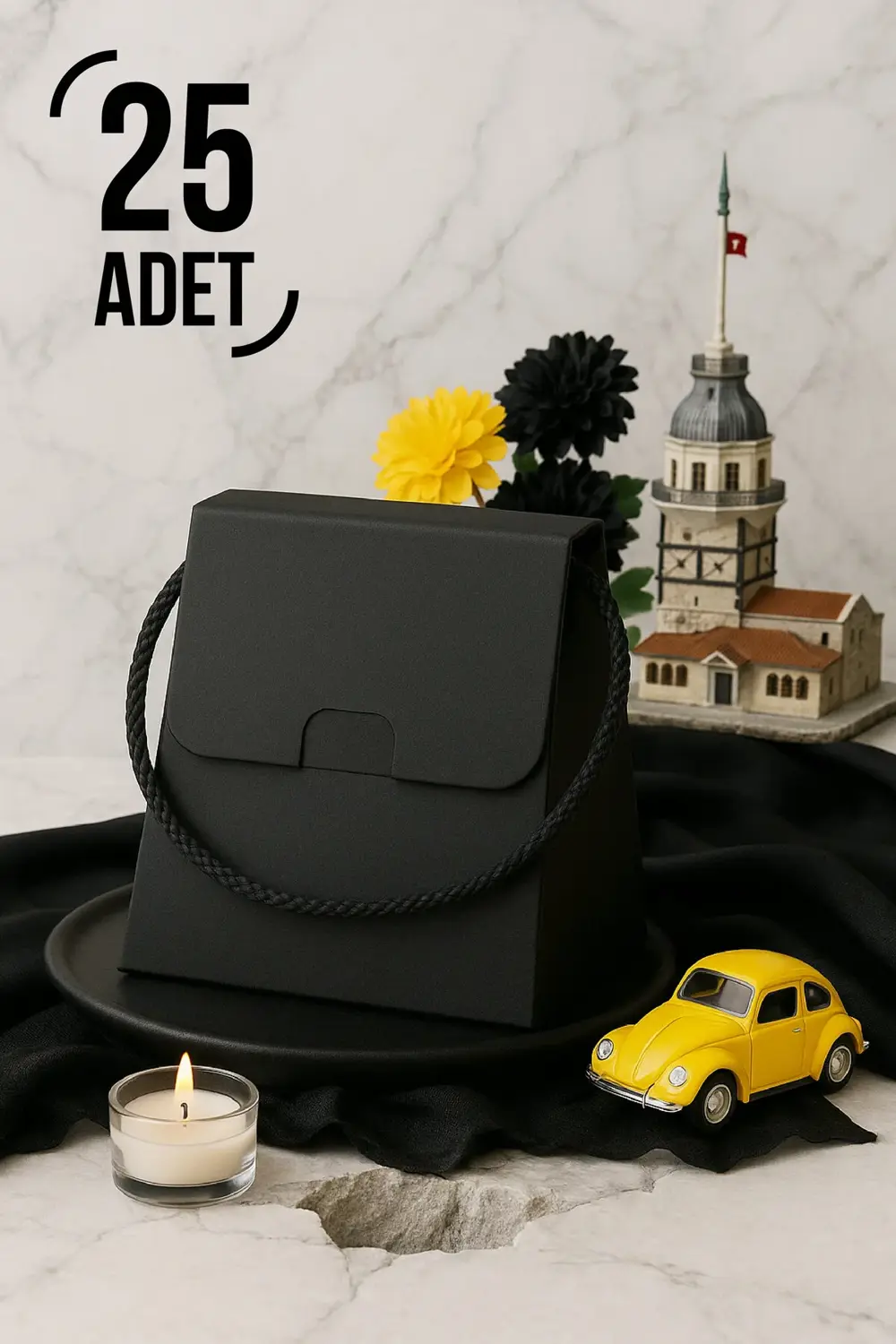 25 Adet Konsept Özel Tasarım Hediye Kutusu Çanta Boş Karton Hediy