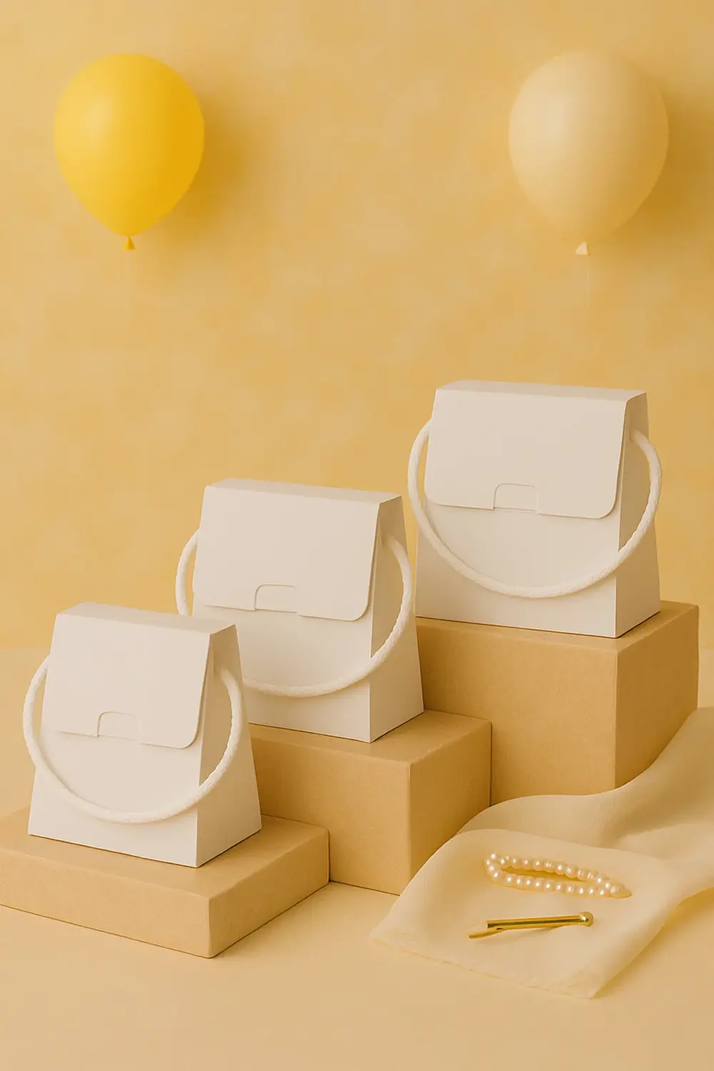 25 Adet Konsept Özel Tasarım Hediye Kutusu Çanta Boş Karton Hediy