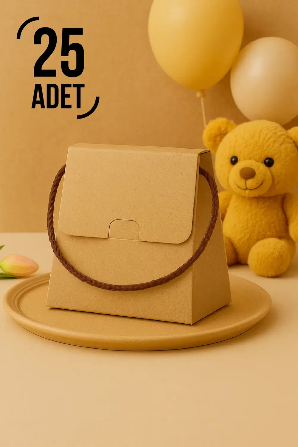 25 Adet Konsept Özel Tasarım Hediye Kutusu Çanta Boş Karton Hediy