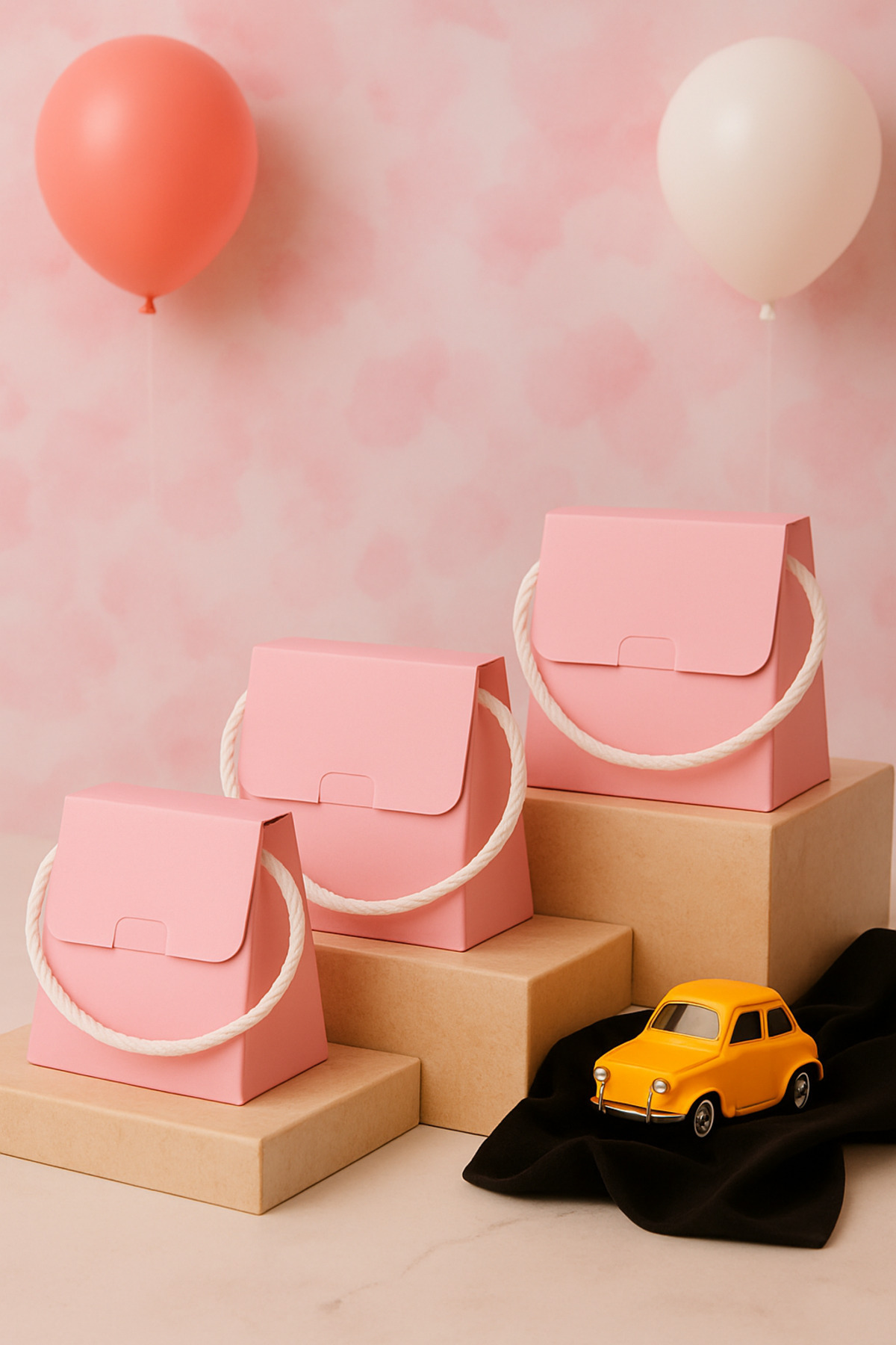 25 Adet Konsept Özel Tasarım Hediye Kutusu Çanta Boş Karton Hediy