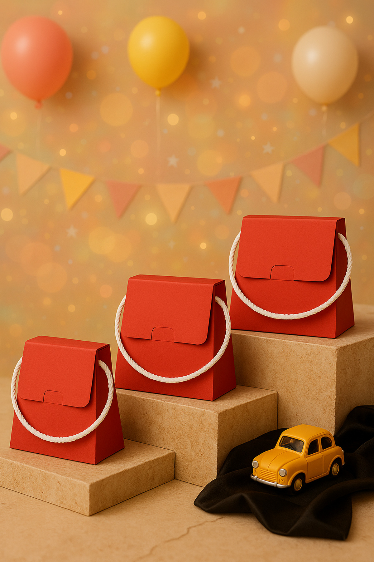 25 Adet Konsept Özel Tasarım Hediye Kutusu Çanta Boş Karton Hediy