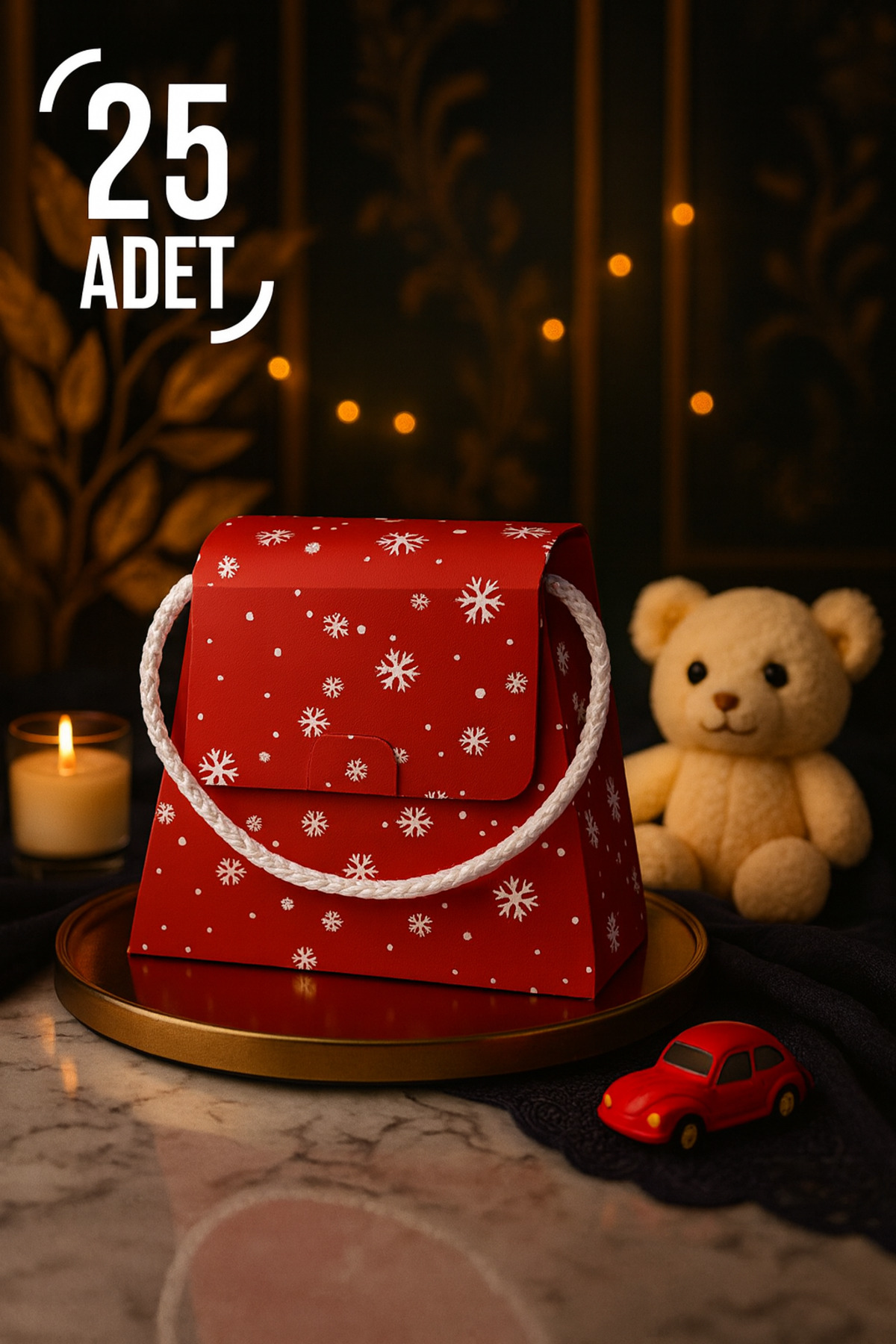 25 Adet Özel Tasarım Hediye Kutusu Hediye Çanta Boş Karton Çanta 