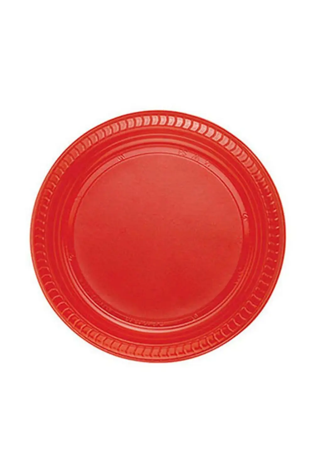 - 25 Adet Plastik Tabak Kırmızı 22 Cm Dpmah