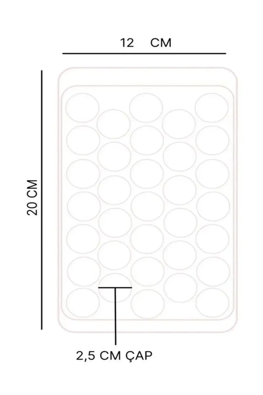 2.5 cm Çap Yuvarlak Buz Küpü Yapma Tepsisi 33 Bölmeli Küre Top Bu