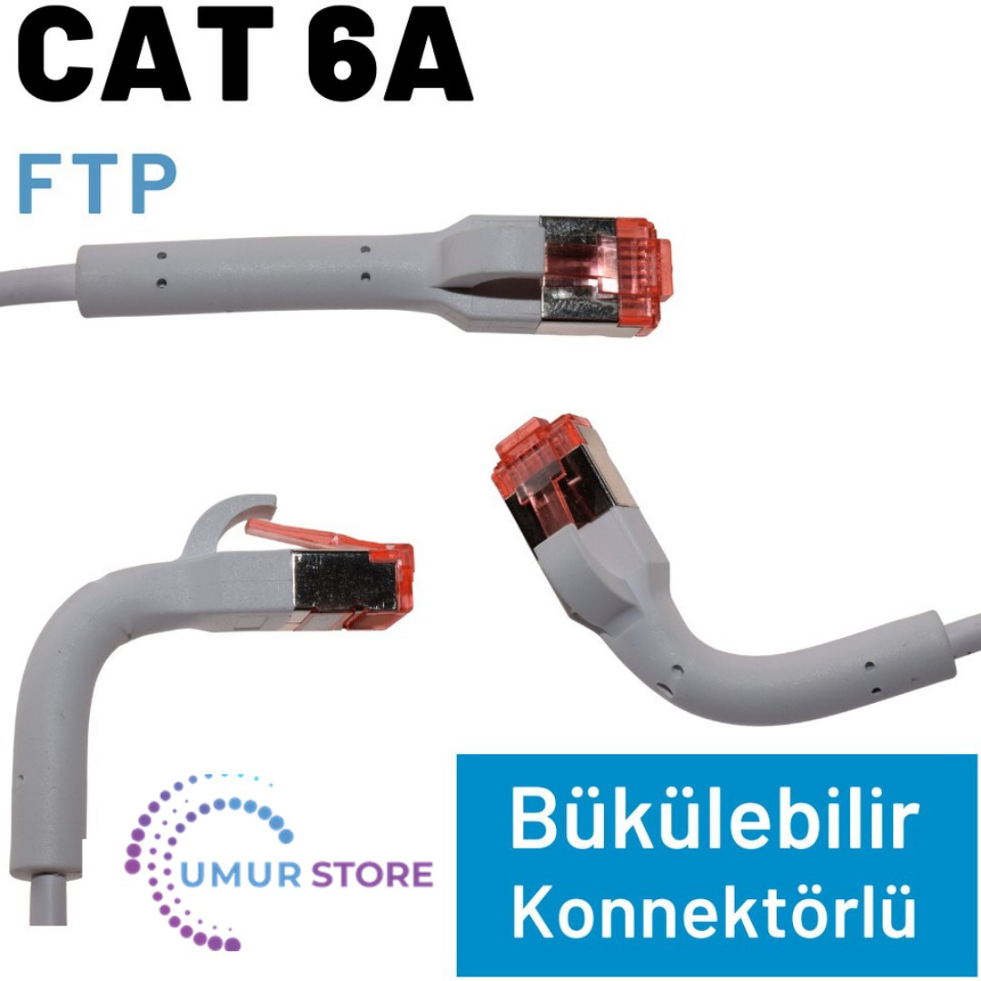 25 cm CAT6A U/ftp 90° Bükülebilir Kablo