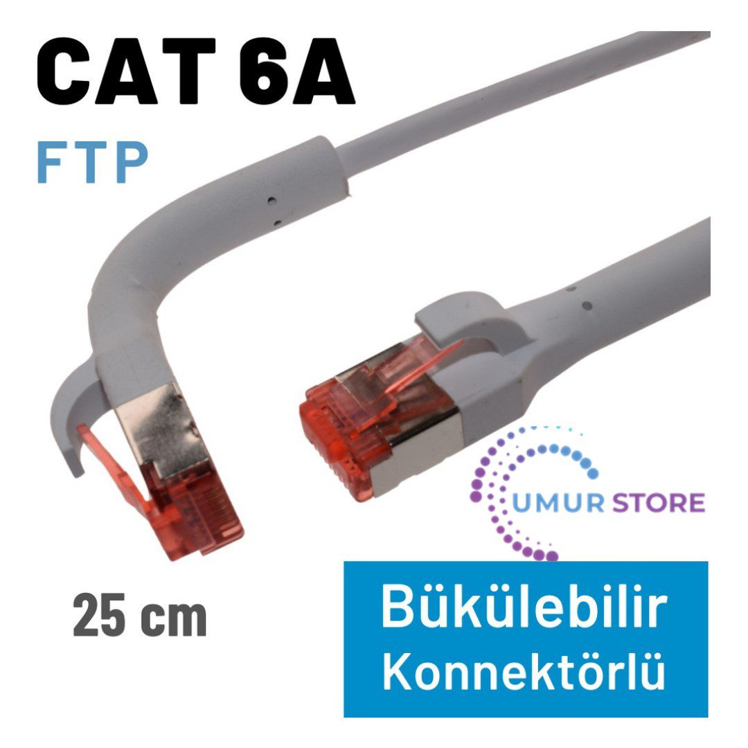 25 cm CAT6A U/ftp 90° Bükülebilir Kablo