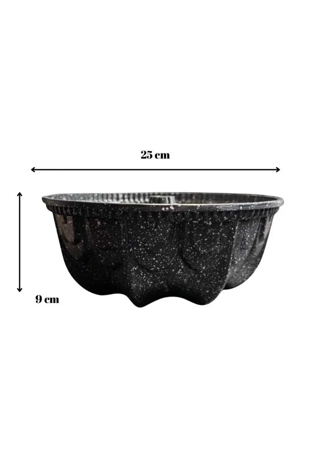 25 cm Granit Desenli Orta Delikli Kek Kalıbı – Yapışmaz, Yanmaz,