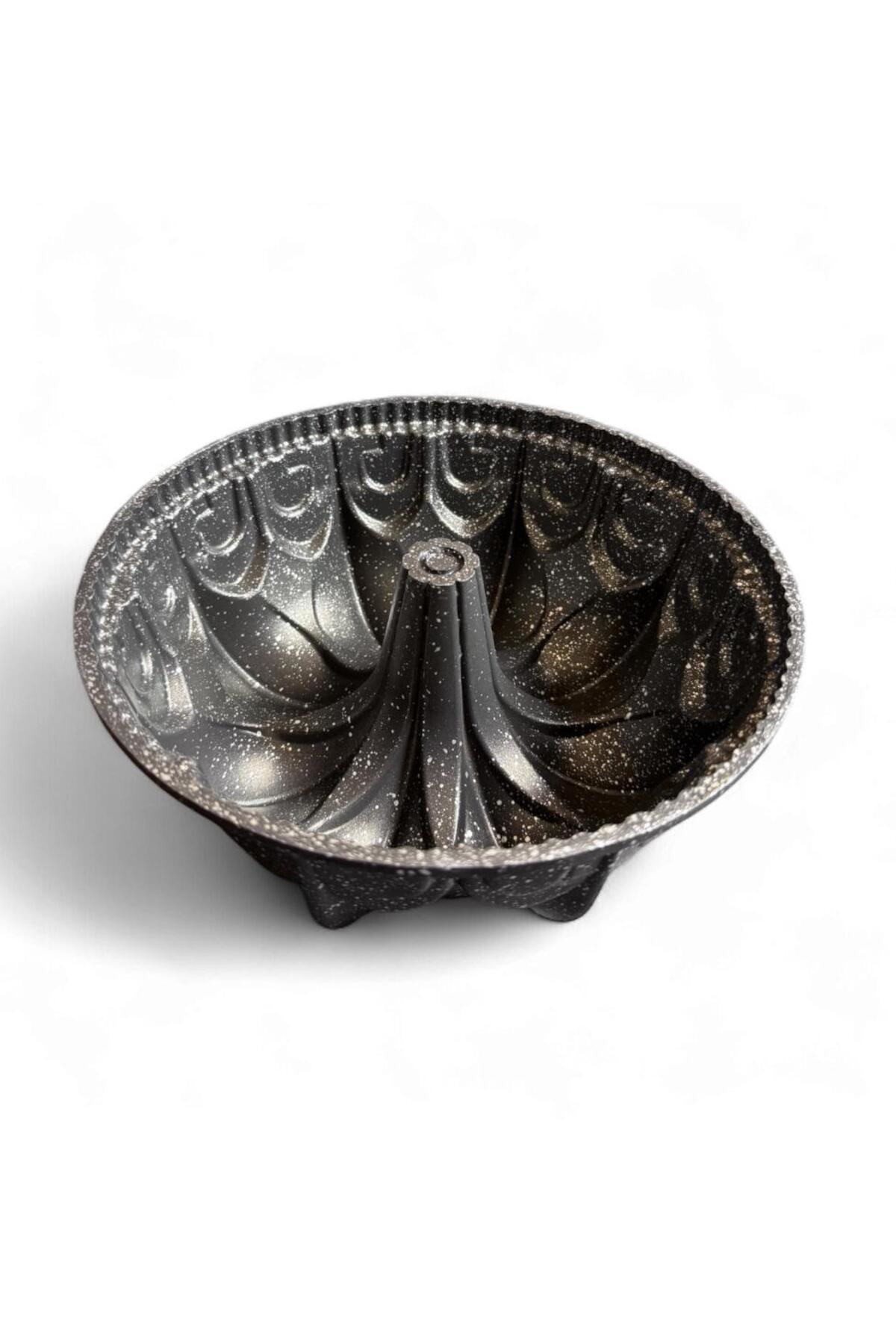 25 cm Granit Desenli Orta Delikli Kek Kalıbı – Yapışmaz, Yanmaz, 