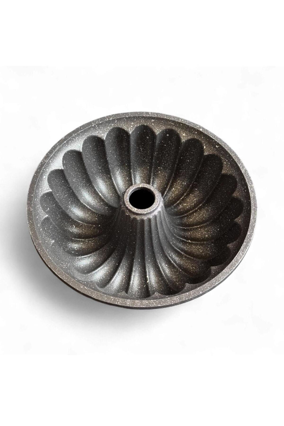 25 cm Granit Desenli Orta Delikli Kek Kalıbı – Yapışmaz, Yanmaz, 