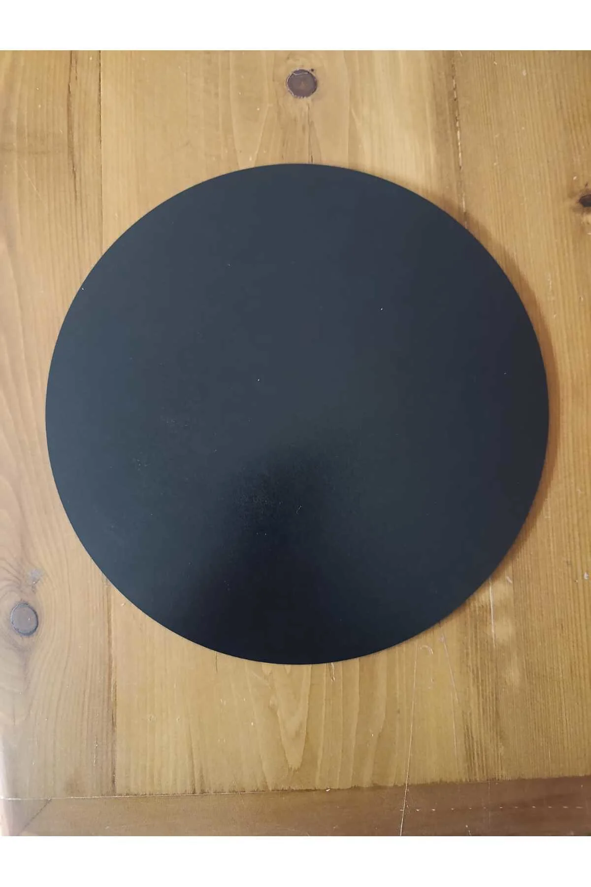 25 Cm Yuvarlak Siyah Çok Amaçlı Dekoratif MDF Panel ve Pasta Altl