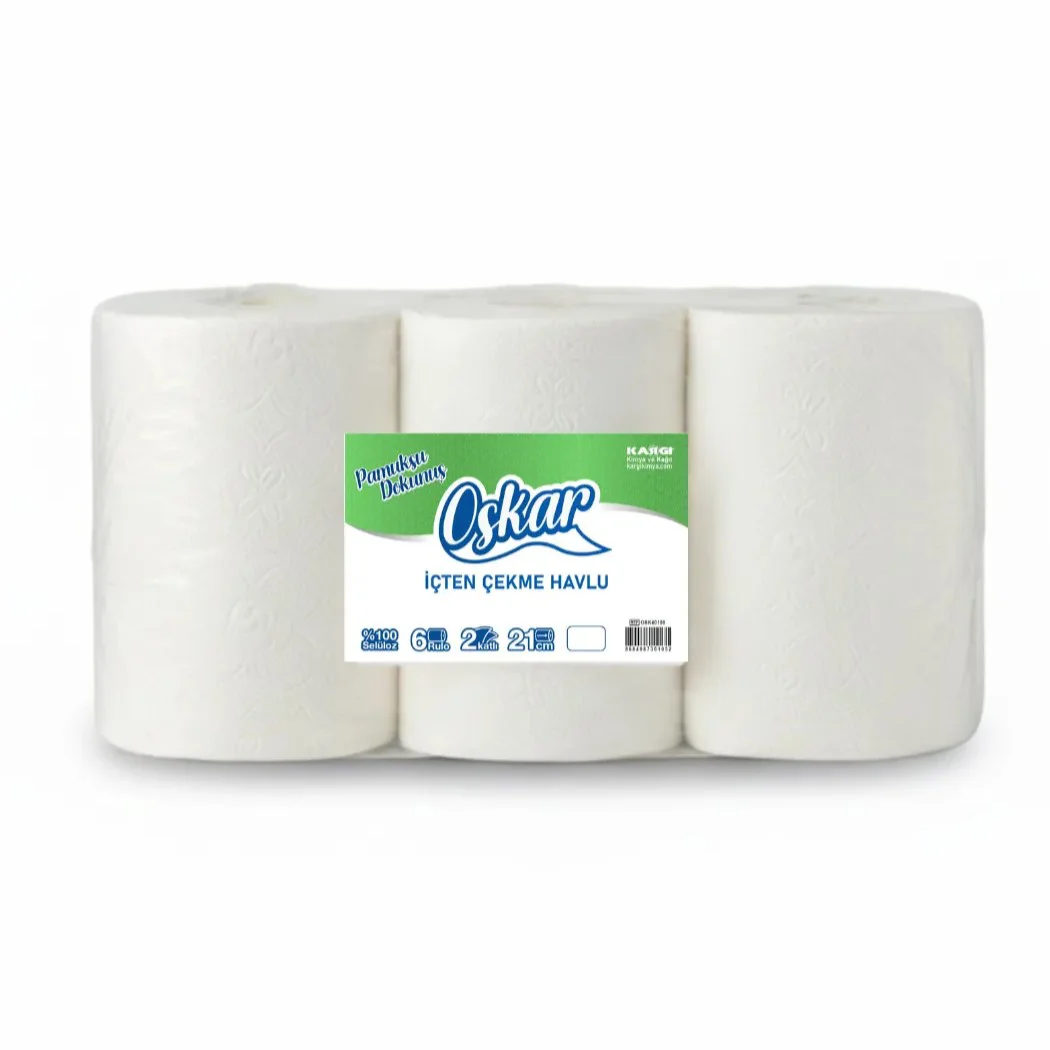 2,5 KG İçten Çekme Havlu – 6 Paket Hijyenik Kağıt Havlu | Ticari Kullanım İçin Pratik Çözüm