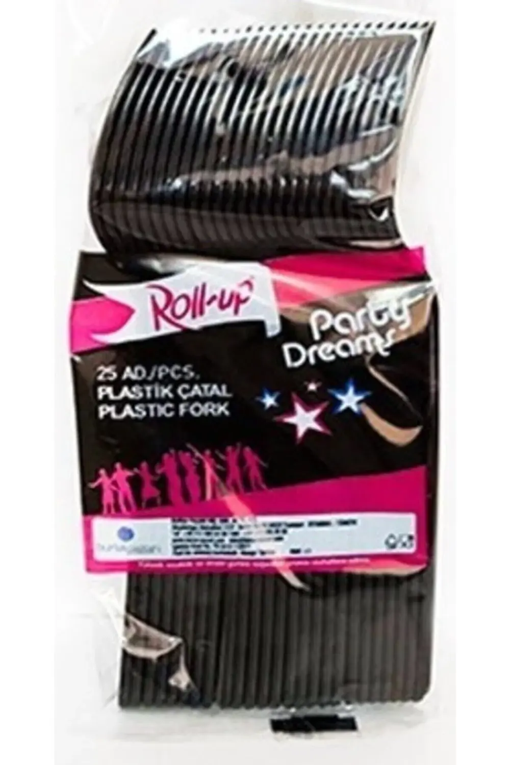 25 Li Plastik Siyah Çatal