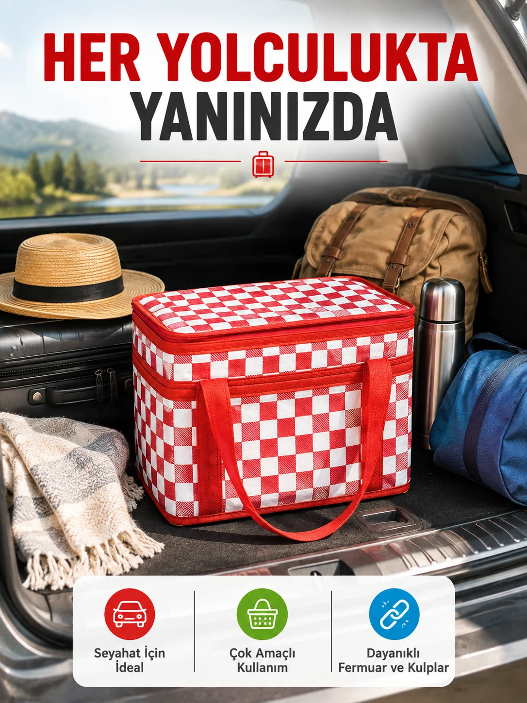 25 Litre Isı Yalıtımlı Termos Çanta Alüminyum Folyo İç Kaplamalı Piknik Çantası