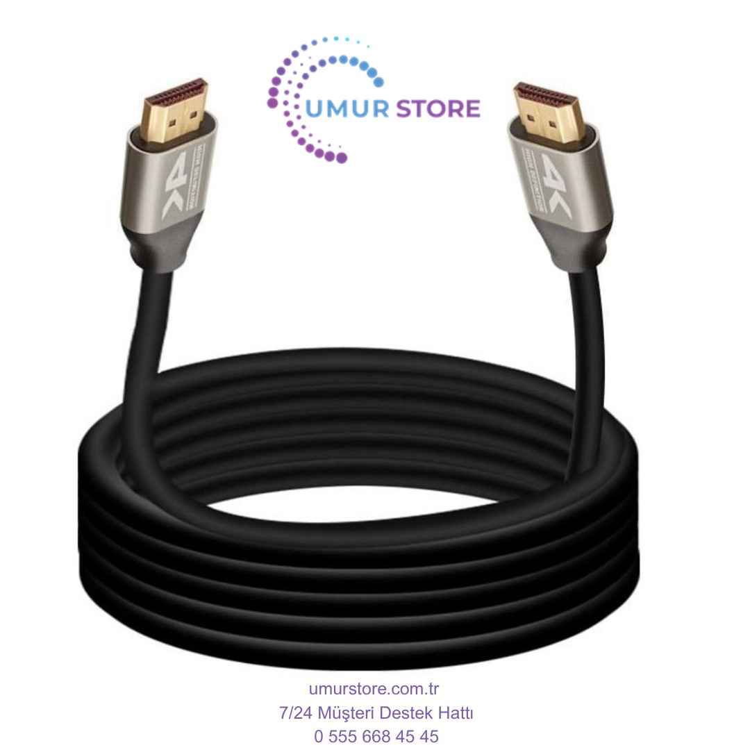 25 Metre 4K HDMI Kablo Erkek-Erkek – Altın Uçlu, 18GBPS, Arc & Et