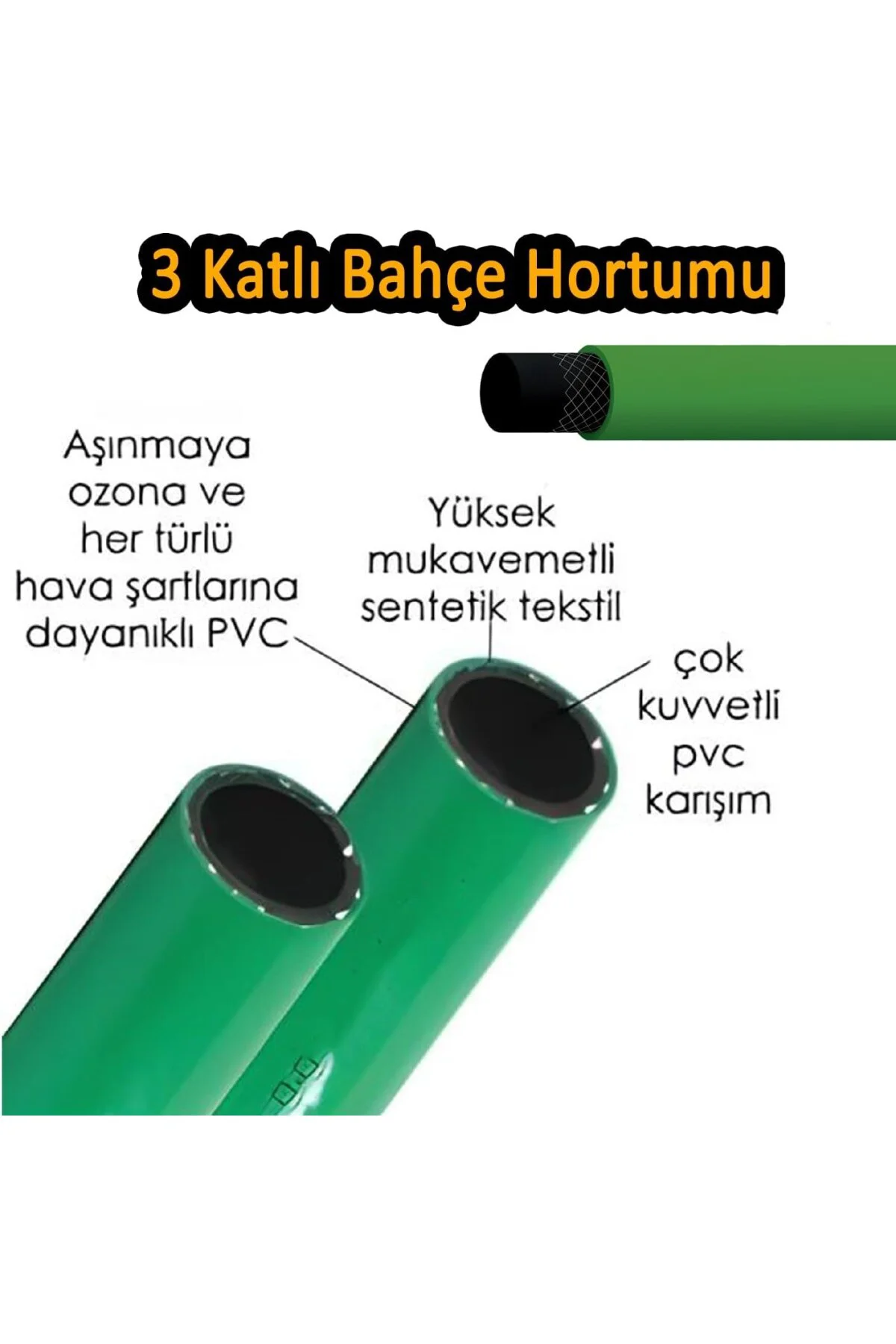 25 METRE Termo Bahçe Hortumu Dayanıklı 3 Katlı Sağlam Çeşme Su Su