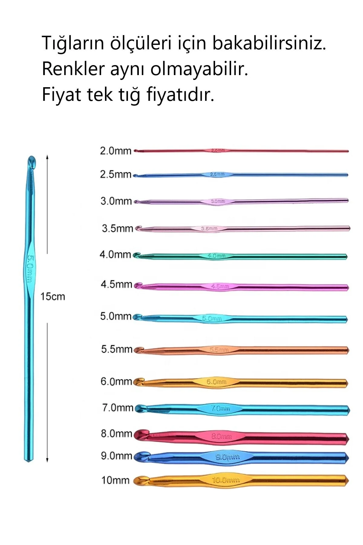 2.5 Numara Gagalı Örgü Tığı - Gagalı Aluminyum Tığ No: 2,5 ( Bir 