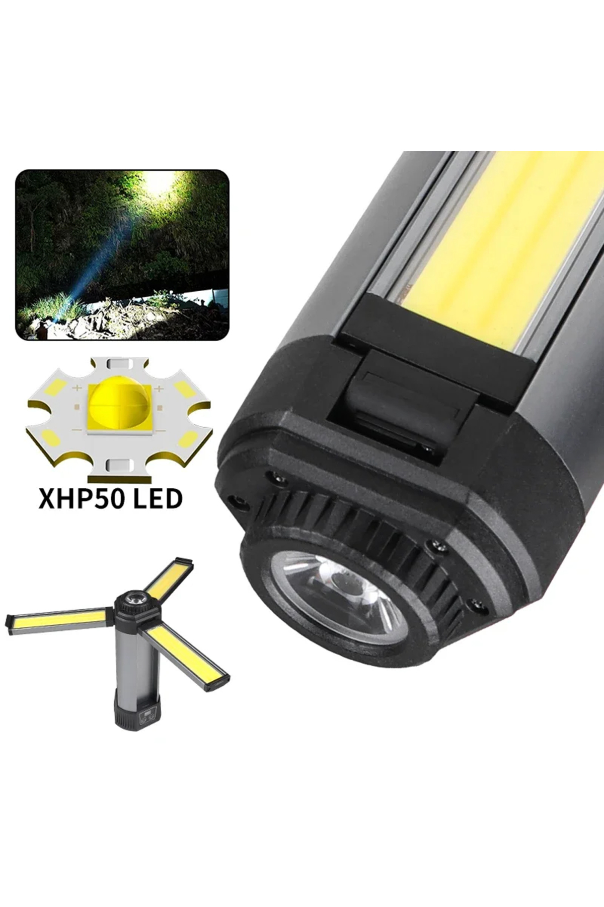 25 WATT USB - TYPE-C GİRİŞLİ P50 VE COB LEDLİ 2 KANATLI KOLLU ÇALIŞMA LAMBASI (5224)