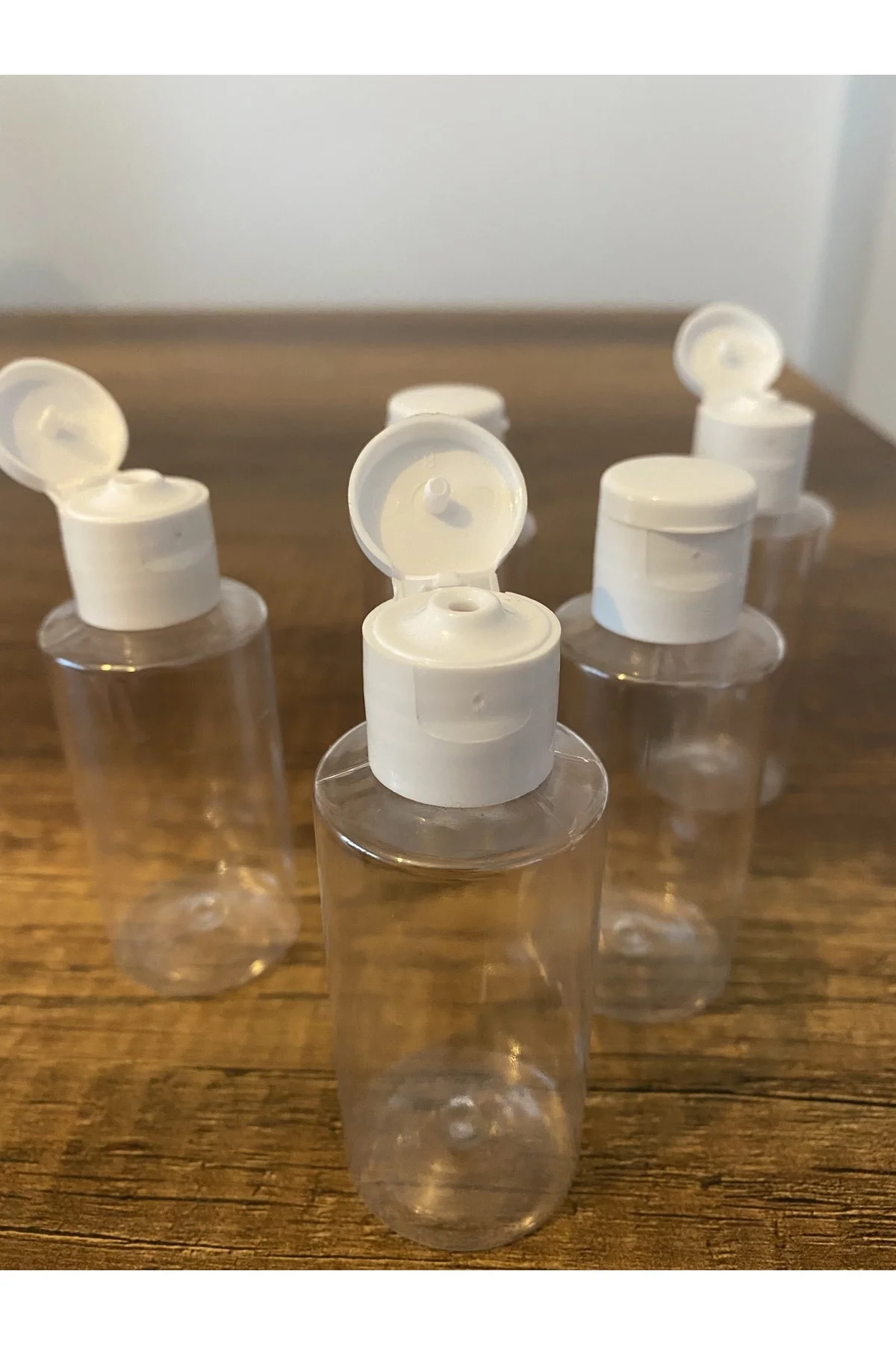 250 Adet 50 ml Şeffaf Plastik Şişe + Flip Top Kapak Dezenfektan Ş